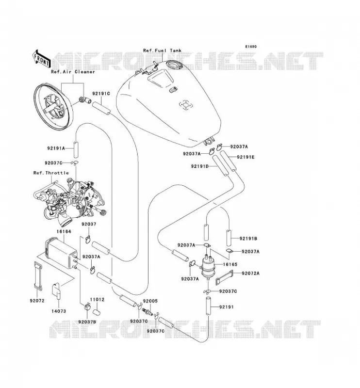 FUEL EVAPORATION SYSTEM(CA) Kawasaki MOTOS 1500 2004 VN1500 CLASSIC TOURER FI  VN1500-L5