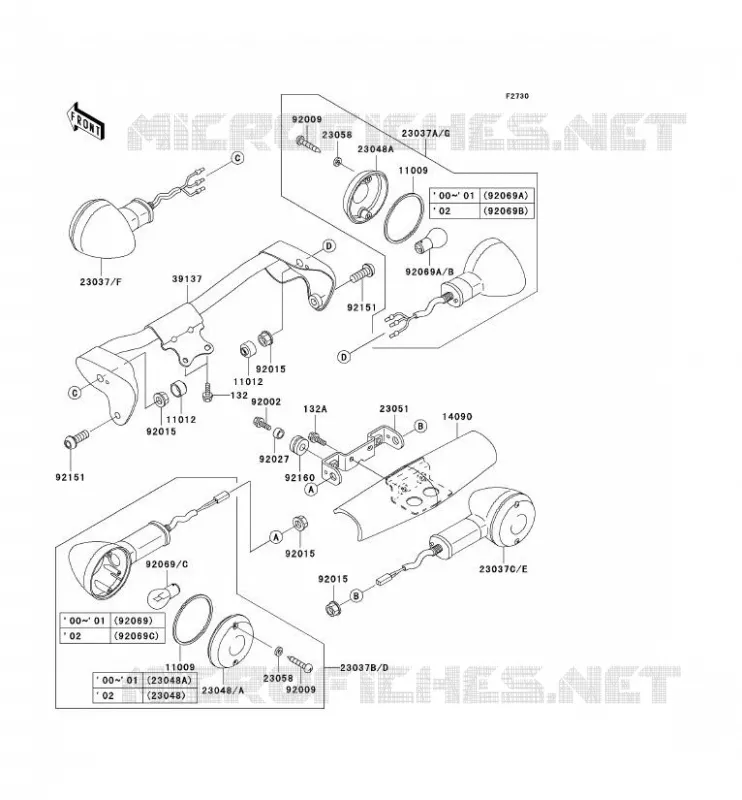 INDICATORS Kawasaki MOTOS 1500 2000 VN1500 CLASSIC FI  VN1500-N1