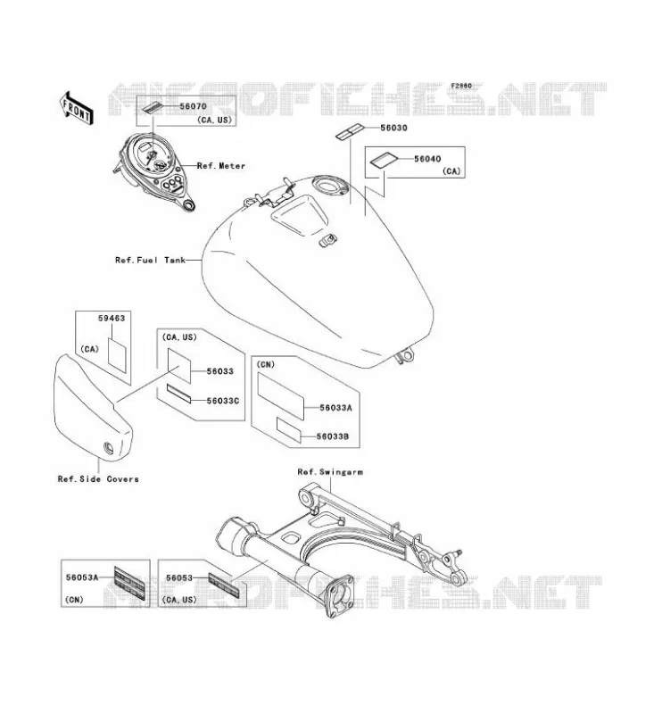 LABELS Kawasaki MOTOS 1500 2005 VN1500 CLASSIC  VN1500-N4