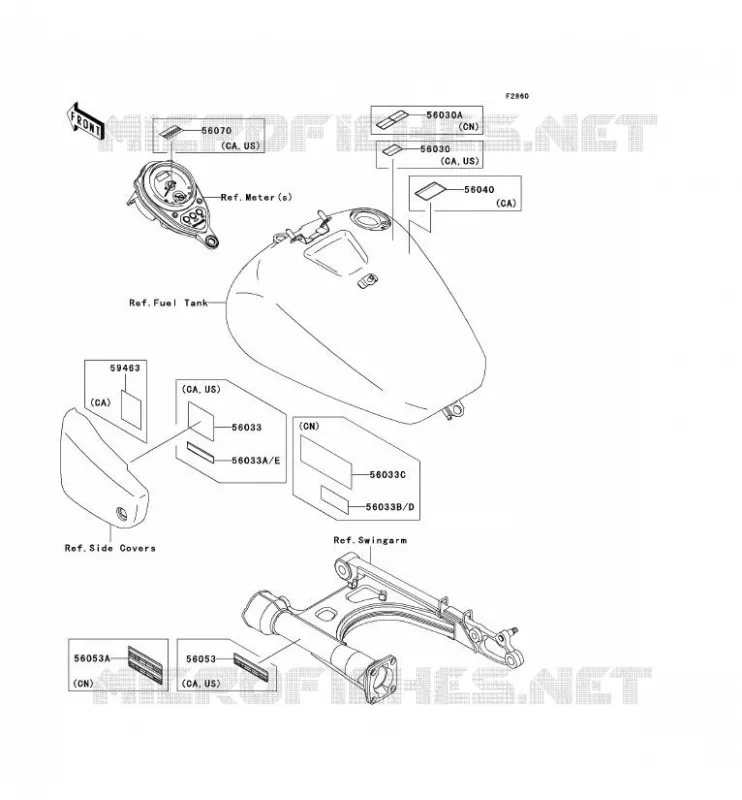 LABELS Kawasaki MOTOS 1500 2007 VN1500 CLASSIC  VN1500N7FA