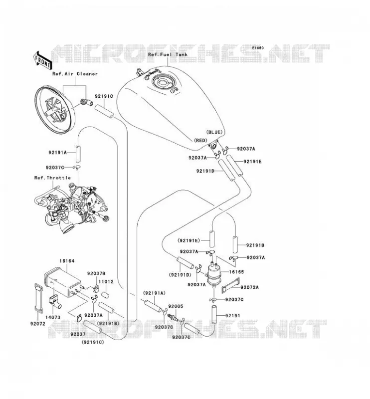 FUEL EVAPORATION SYSTEM(CA) Kawasaki MOTOS 1500 2003 VN1500 MEAN STREAK  VN1500-P2