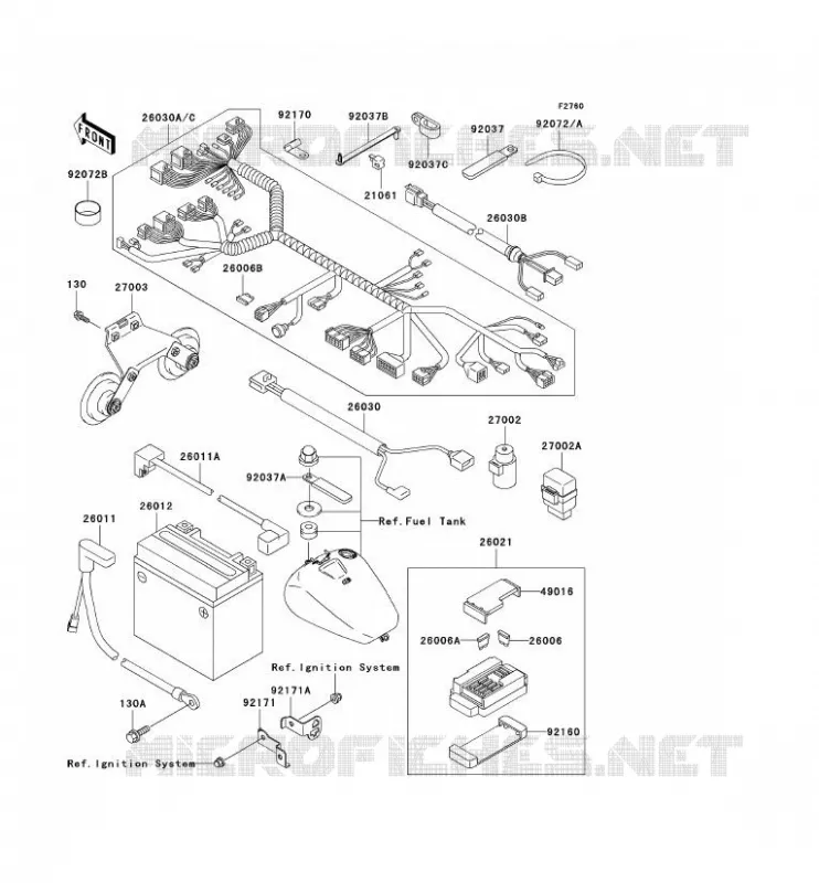 CHASSIS ELECTRICAL EQUIPMENT Kawasaki MOTOS 1500 2001 VN1500 DRIFTER  VN1500-R1H