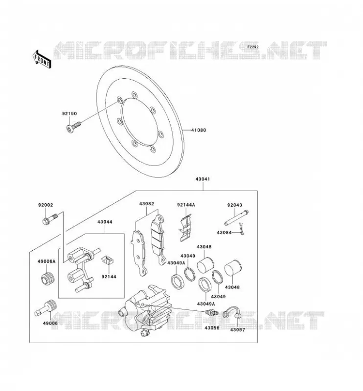 FRONT BRAKE Kawasaki MOTOS 1500 2001 VN1500 DRIFTER  VN1500-R1H