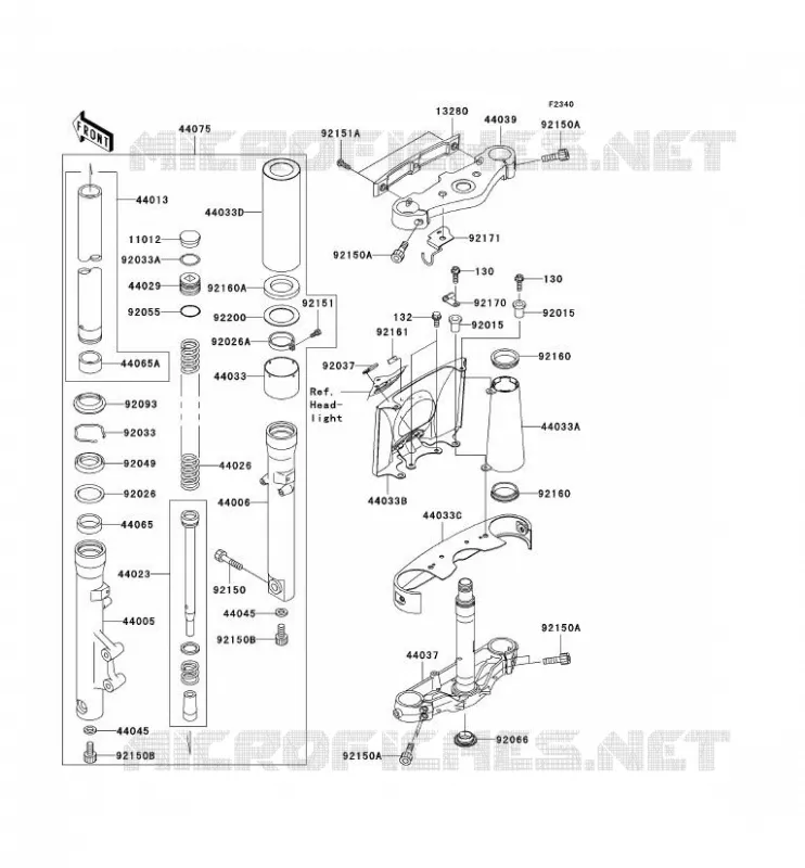 FRONT FORK Kawasaki MOTOS 1500 2006 VN1500 CLASSIC  VN1500T6F