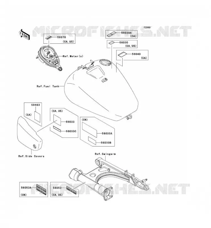 LABELS Kawasaki MOTOS 1500 2006 VN1500 CLASSIC  VN1500T6F