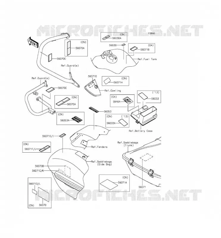 LABELS Kawasaki MOTOS 1700 2013 VULCAN 1700 VOYAGER ABS  VN1700BDF