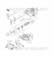 GEAR CHANGE DRUM   SHIFT FORKS voor Kawasaki VULCAN 1700 VOYAGER ABS 2014