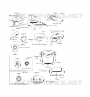 STICKER(WHITE/SILVER) voor Kawasaki VULCAN 1700 VOYAGER ABS 2014