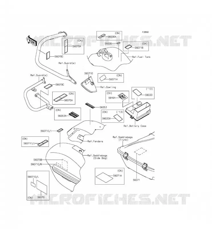 LABELS Kawasaki MOTOS 1700 2014 VULCAN 1700 VOYAGER ABS  VN1700BEF