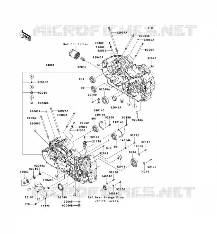 CRANKCASE(S) Kawasaki MOTOS 1700 2012 VN1700 NOMAD  VN1700CCF