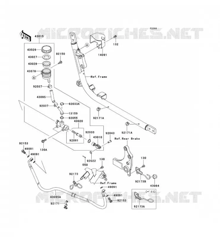 REAR MASTER CYLINDER Kawasaki MOTOS 1700 2012 VN1700 NOMAD  VN1700CCF
