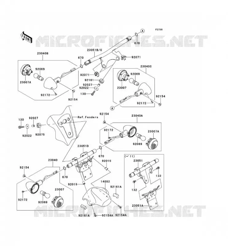 INDICATORS Kawasaki MOTOS 1700 2012 VN1700 CLASSIC TOURER ABS  VN1700DCF