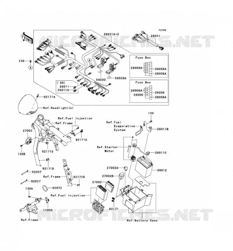 CHASSIS ELECTRICAL EQUIPMENT Kawasaki MOTOS 1700 2012 VN1700 CLASSIC  VN1700ECF