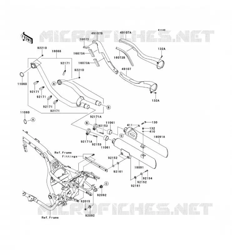 EXHAUST Kawasaki MOTOS 1700 2013 VN1700 CLASSIC  VN1700EDF