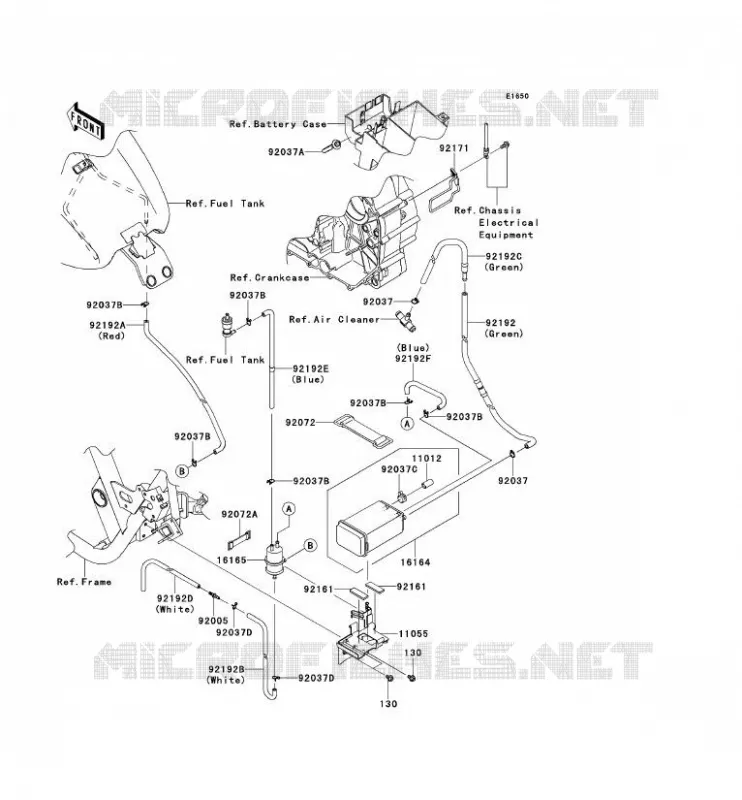 FUEL EVAPORATION SYSTEM(CA) Kawasaki MOTOS 1700 2013 VN1700 CLASSIC  VN1700EDF