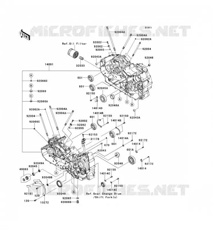 CRANKCASE(S) Kawasaki MOTOS 1700 2011 VN1700 VOYAGER CUSTOM ABS  VN1700KBF