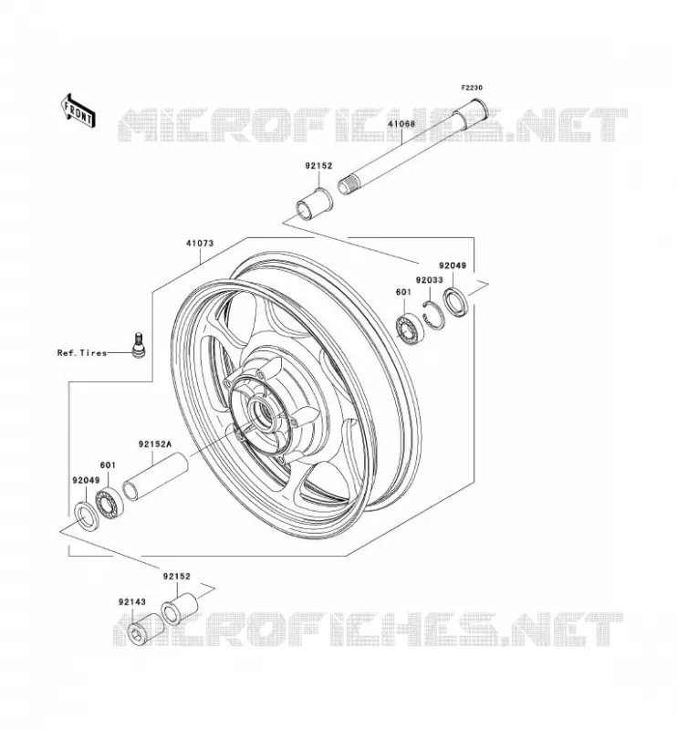 FRONT WHEEL Kawasaki MOTOS 2000 2004 VN2000  VN2000-A1