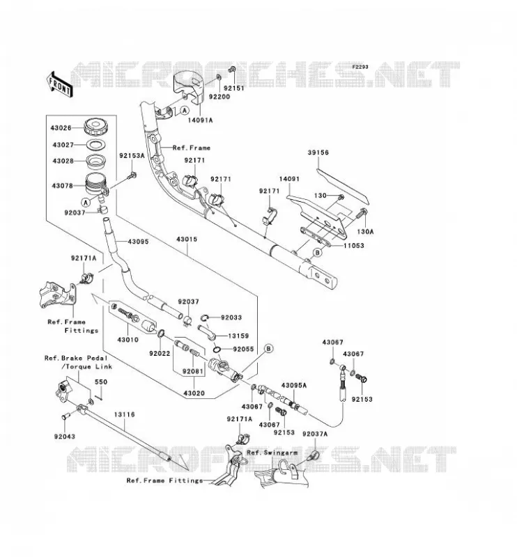 REAR MASTER CYLINDER Kawasaki MOTOS 2000 2004 VN2000  VN2000-A1
