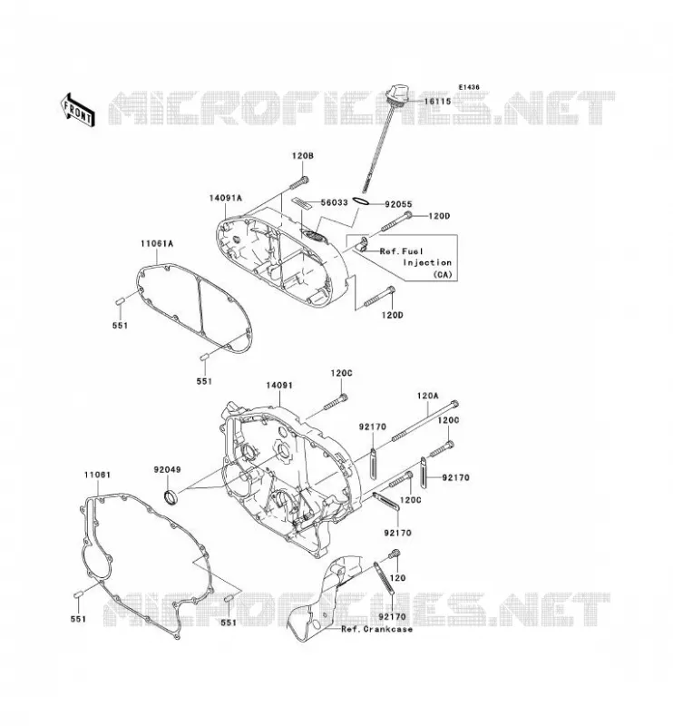 RIGHT ENGINE COVER(S) Kawasaki MOTOS 2000 2004 VN2000  VN2000-A1