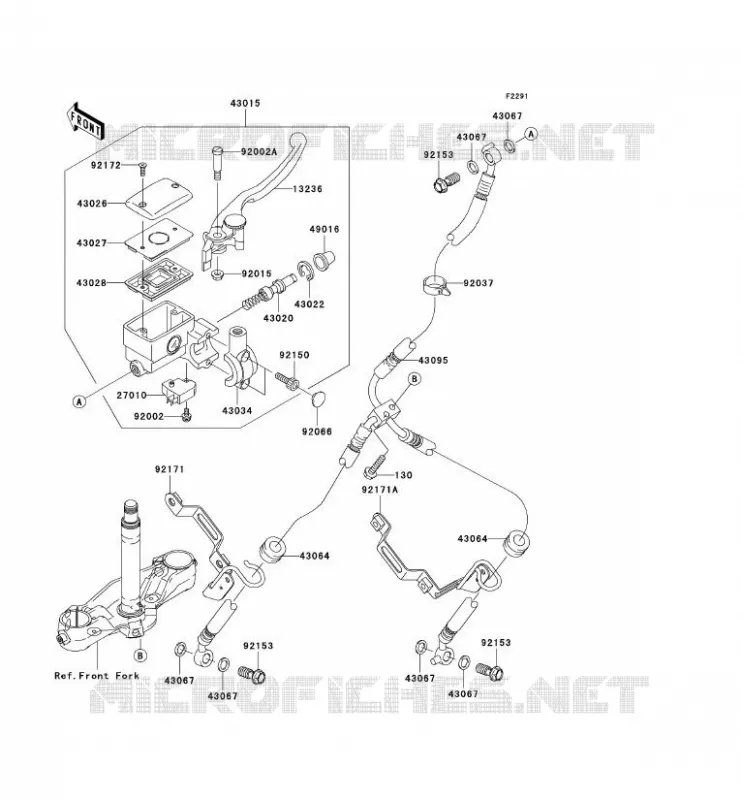 FRONT MASTER CYLINDER Kawasaki MOTOS 2000 2004 VN2000  VN2000-A1