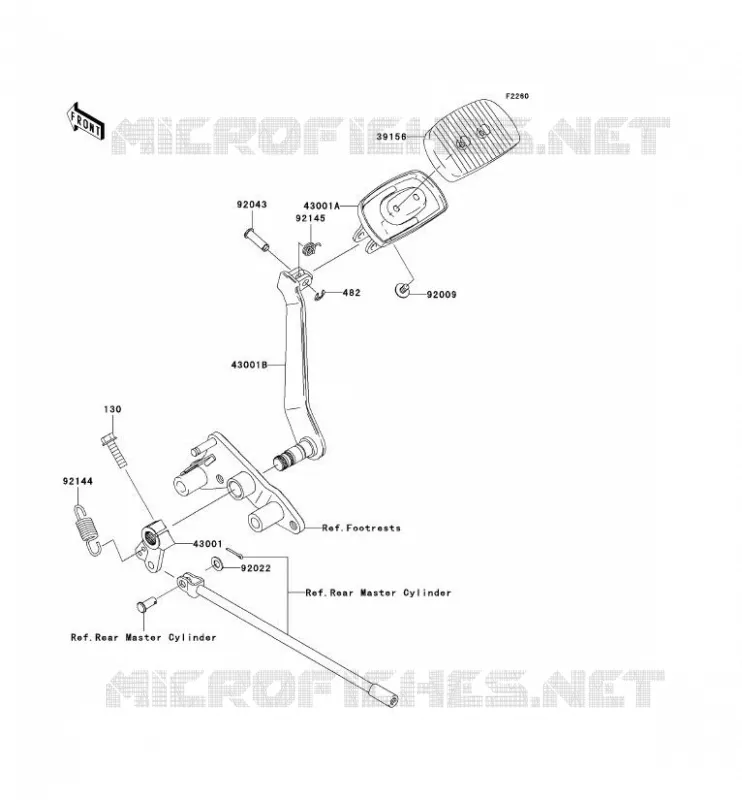 BRAKE PEDAL Kawasaki MOTOS 2000 2004 VN2000  VN2000-A1H