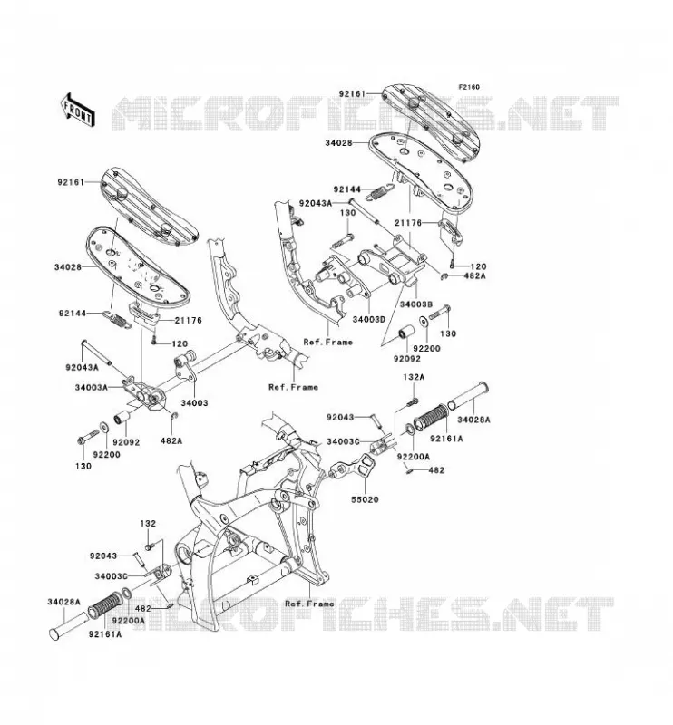 FOOTREST Kawasaki MOTOS 2000 2004 VN2000  VN2000-A1H