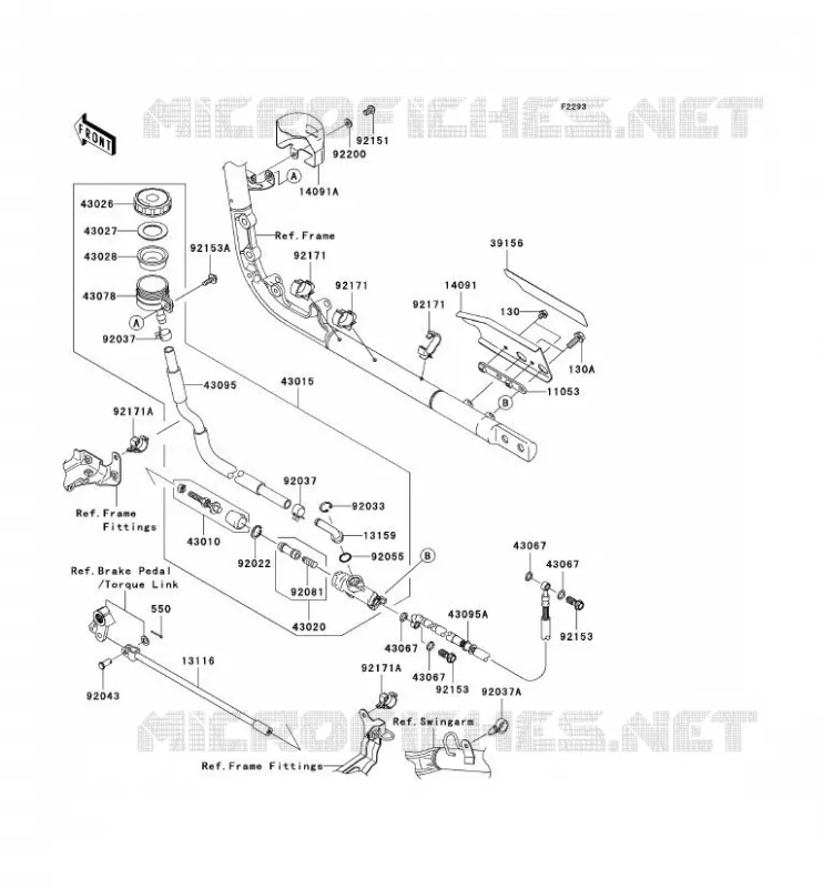 REAR MASTER CYLINDER Kawasaki MOTOS 2000 2004 VN2000  VN2000-A1H