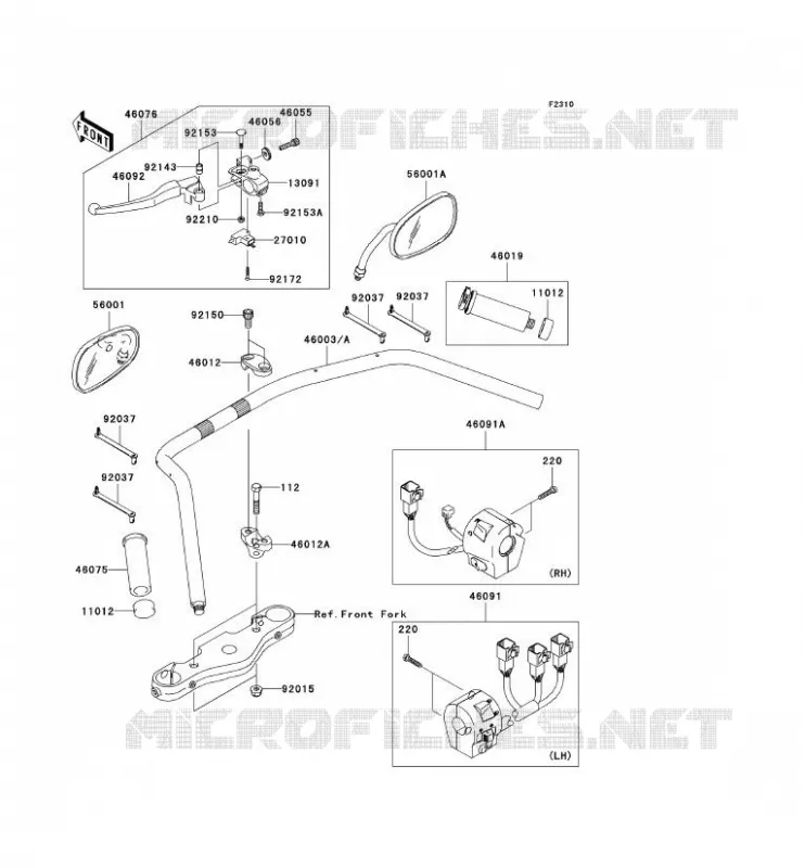 HANDLEBAR Kawasaki MOTOS 2000 2005 VN2000  VN2000-A2