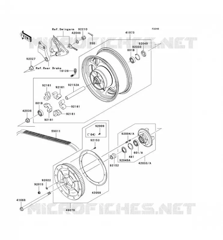 REAR WHEEL - CHAIN Kawasaki MOTOS 2000 2005 VN2000  VN2000-A2