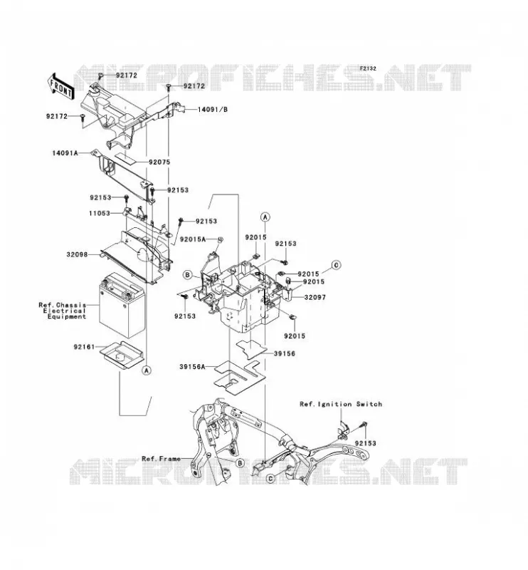 BATTERY BRACKET Kawasaki MOTOS 2000 2005 VN2000  VN2000-A2H