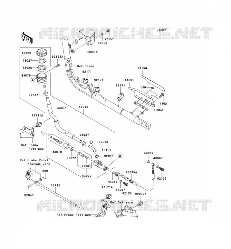 REAR MASTER CYLINDER Kawasaki MOTOS 2000 2005 VN2000  VN2000-A2H