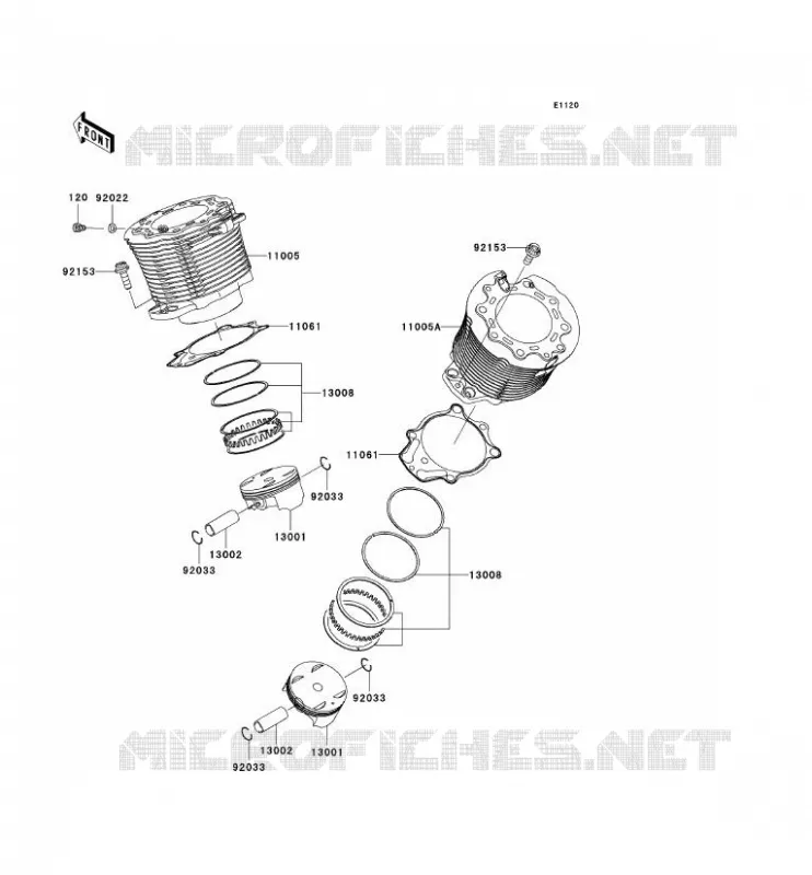 CYLINDER - PISTON  Kawasaki MOTOS 2000 2006 VN2000  VN2000A6F