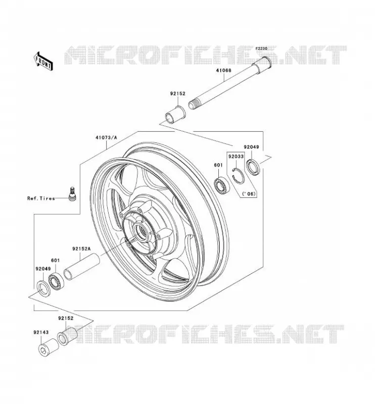 FRONT WHEEL Kawasaki MOTOS 2000 2006 VN2000  VN2000A6F