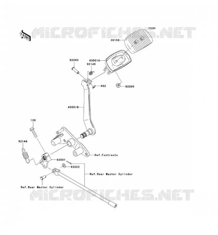 BRAKE PEDAL Kawasaki MOTOS 2000 2006 VN2000  VN2000A6F