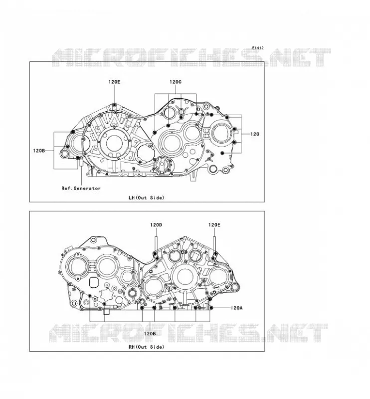 CRANKCASE BOLT Kawasaki MOTOS 2000 2006 VN2000  VN2000A6F