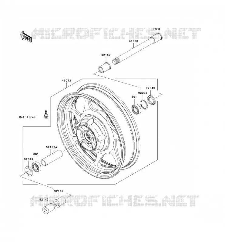 FRONT HUB Kawasaki MOTOS 2000 2006 VN2000  VN2000A6F