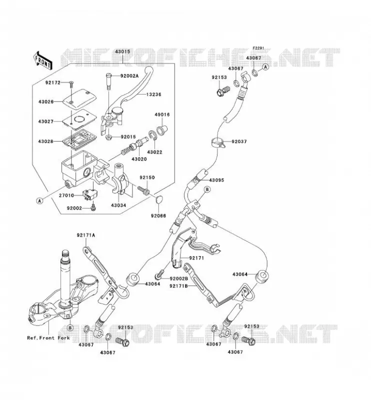 FRONT MASTER CYLINDER Kawasaki MOTOS 2000 2006 VN2000  VN2000A6F