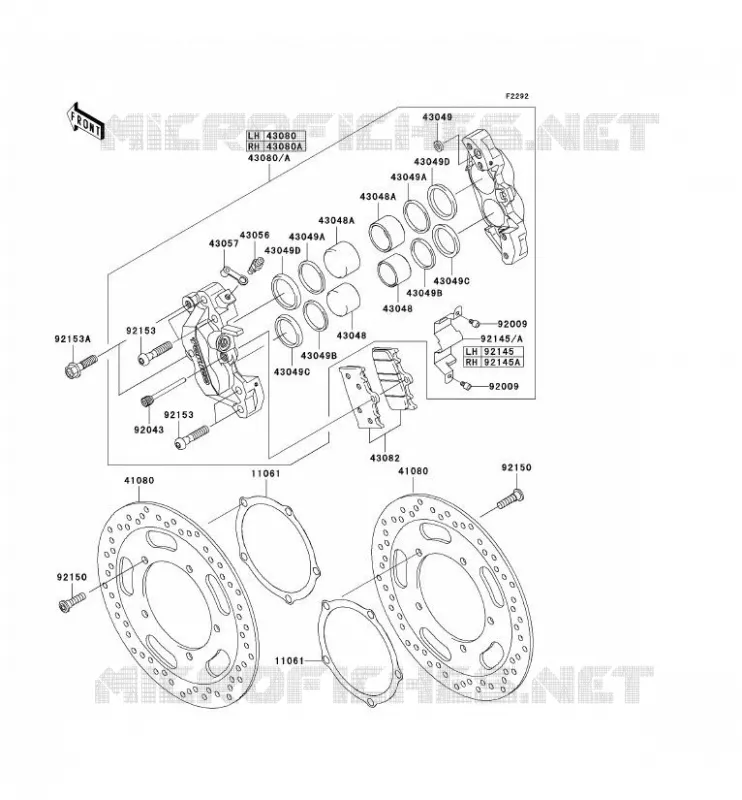 FRONT BRAKE Kawasaki MOTOS 2000 2007 VN2000 CLASSIC  VN2000E7F