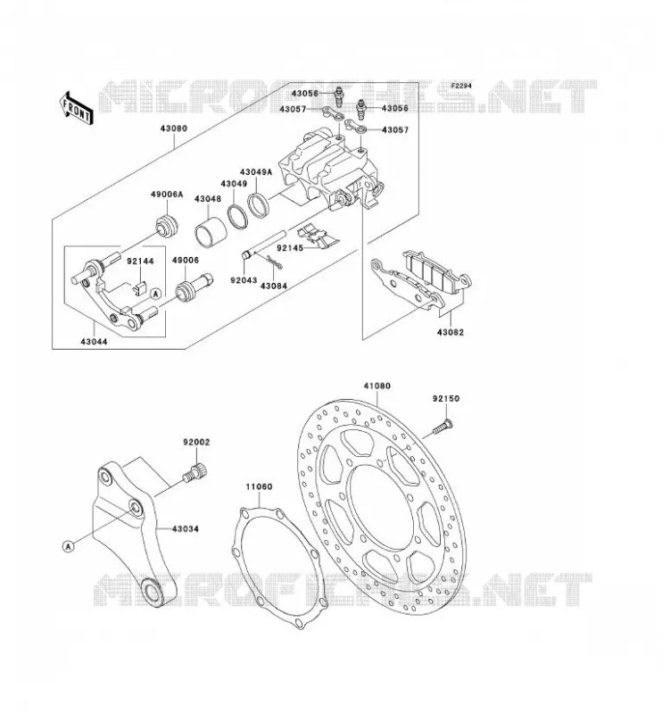 REAR BRAKE Kawasaki MOTOS 2000 2009 VN2000  VN2000G9F