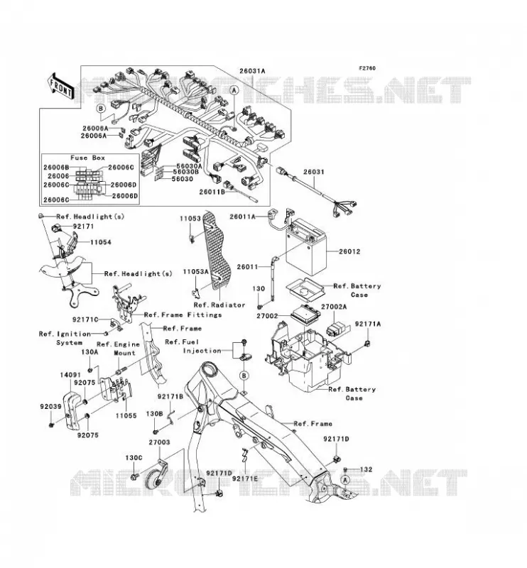 CHASSIS ELECTRICAL EQUIPMENT Kawasaki MOTOS 2000 2008 VN2000 CLASSIC  VN2000H8F