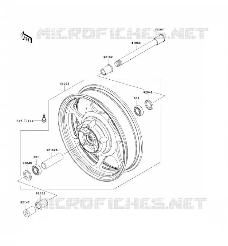 FRONT WHEEL Kawasaki MOTOS 2000 2009 VN2000 CLASSIC LT  VN2000J9F