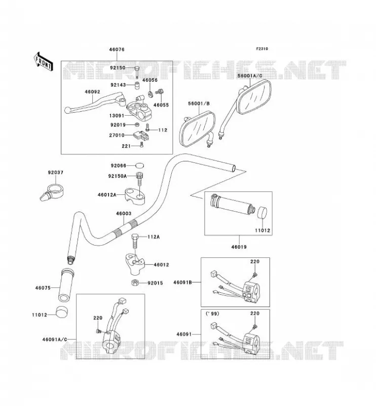 HANDLEBAR Kawasaki MOTOS 400 1999 VN CLASSIC  VN400-C4