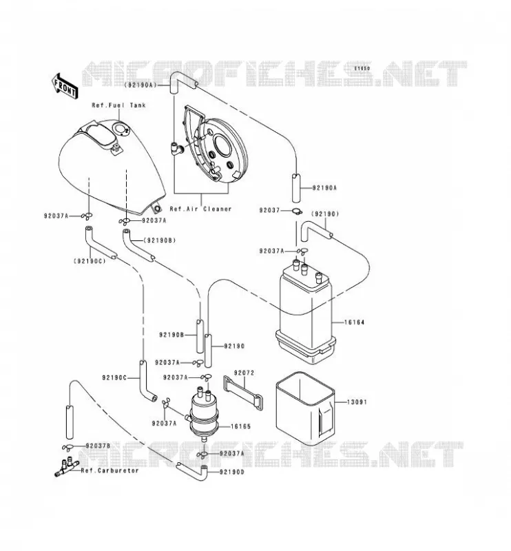 FUEL EVAPORATION SYSTEM Kawasaki MOTOS 800 1996 VN800  VN800-A2