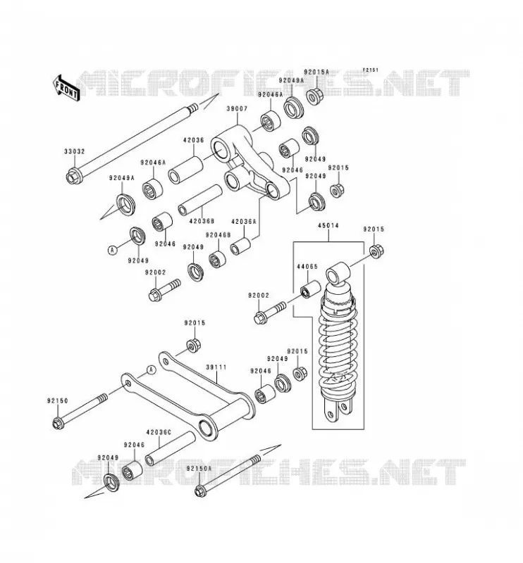 SUSPENSION - SHOCK ABSORBER Kawasaki MOTOS 800 1996 VN800  VN800-A2
