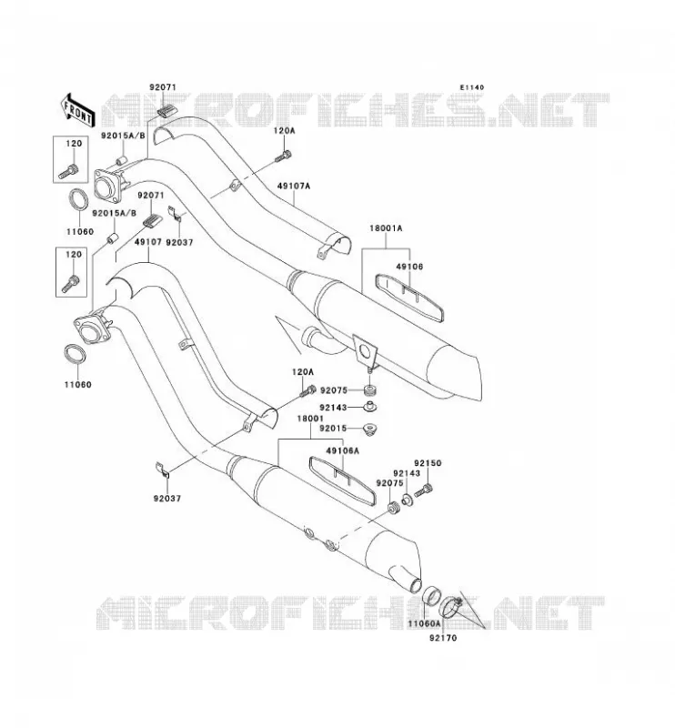 EXHAUST Kawasaki MOTOS 800 1996 VN800  VN800-A2