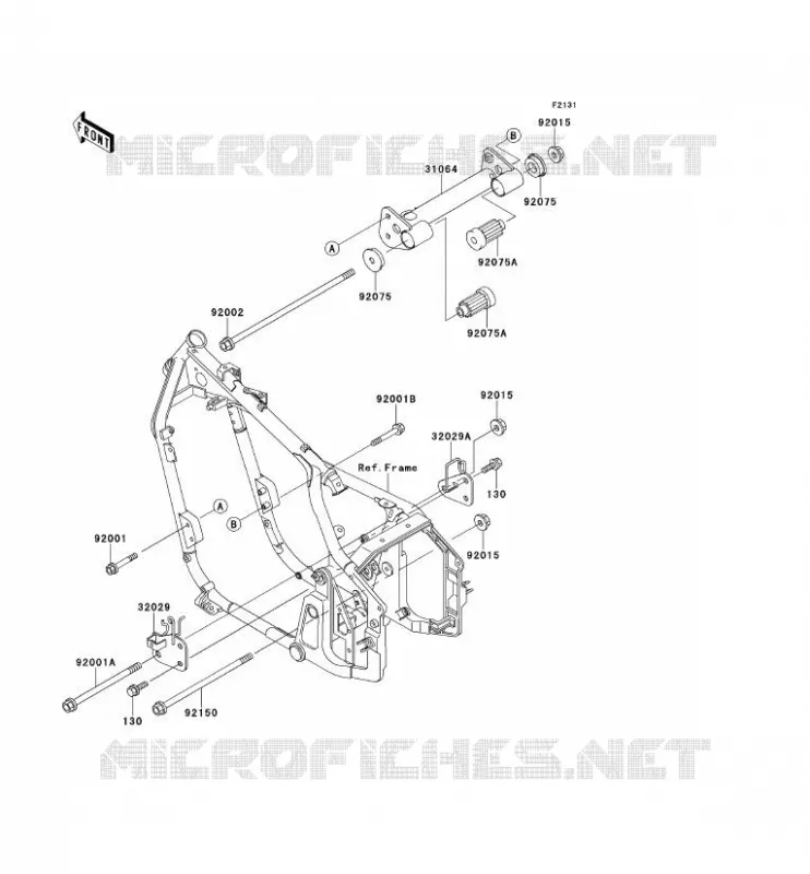 FRAME PARTS (COUVERTURE) Kawasaki MOTOS 800 1996 VN800  VN800-A2
