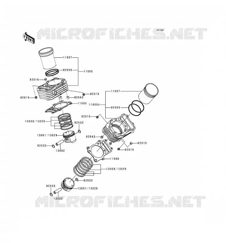 CYLINDER - PISTON  Kawasaki MOTOS 800 1998 VN800  VN800-A4