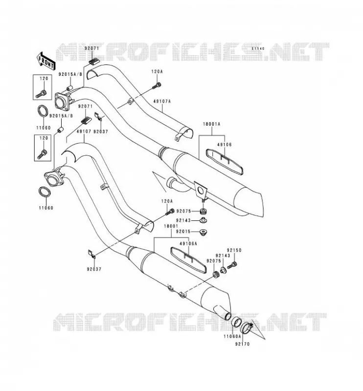EXHAUST Kawasaki MOTOS 800 1998 VN800  VN800-A4