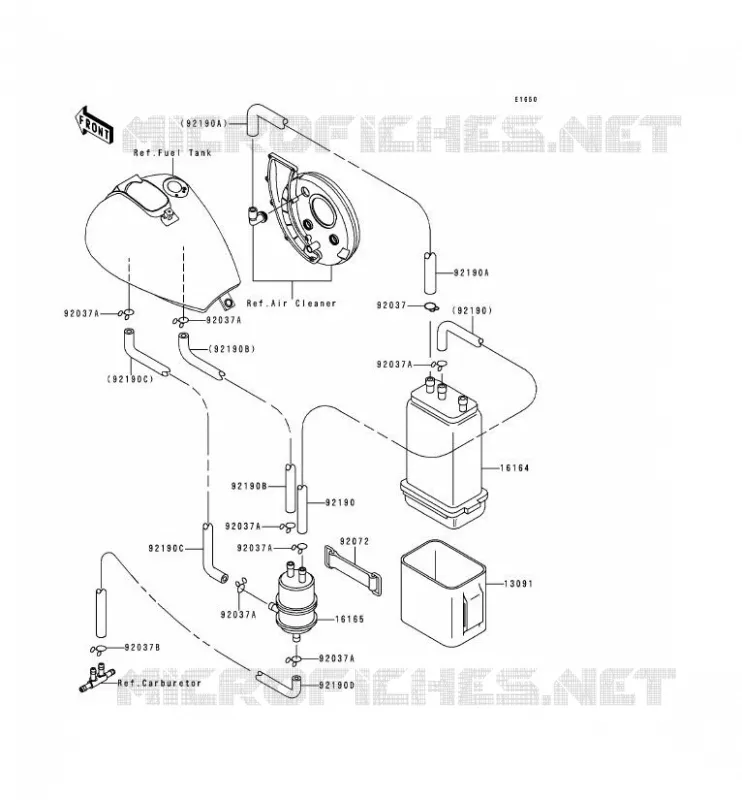 FUEL EVAPORATION SYSTEM Kawasaki MOTOS 800 1998 VN800  VN800-A4