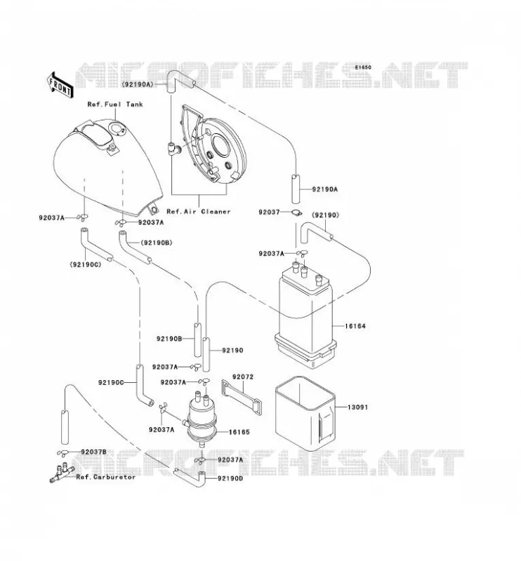 FUEL EVAPORATION SYSTEM Kawasaki MOTOS 800 1996 VN800 CLASSIC  VN800-B1